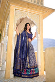 Colourful Tussar Silk Printed Foil Worked Lehenga Choli Set - women's fashion mart