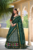 Colourful Tussar Silk Printed Foil Worked Lehenga Choli Set - women's fashion mart