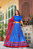 Navratri Wear Tussar Silk Leheriya Printed Lehenga Choli Set - women's fashion mart