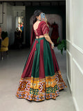 Navratri Wear Rayon Printed Silk Mirror Worked Lehenga Set - women's fashion mart
