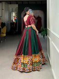 Wear Rayon Printed Silk Mirror Worked Lehenga Set -Lehenga Choli Green Wine / XS women's fashion mart