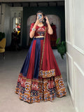 Wear Rayon Printed Silk Mirror Worked Lehenga Set -Lehenga Choli Maroon Navy Blue / XS women's fashion mart