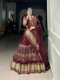 Gorgeous Gaji Silk Digital Printed Lagadi Patta Worked Lehenga Choli - women's fashion mart