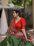 Dazzling Dola Silk Printed Foil Worked Lehenga Choli Set - women's fashion mart