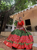 Dazzling Dola Silk Printed Foil Worked Lehenga Choli Set - women's fashion mart
