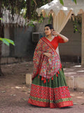 Dazzling Dola Silk Printed Foil Worked Lehenga Choli Set -Lehenga Choli Semi Stitched women's fashion mart