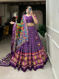 Outstanding and Beautifully Printed Tussar Silk Lehenga Choli - women's fashion mart