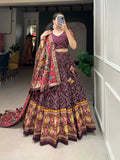 Outstanding and Beautifully Printed Tussar Silk Lehenga Choli - women's fashion mart