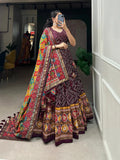Outstanding and Beautifully Printed Tussar Silk Lehenga Choli - women's fashion mart
