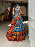 Awesome Tussar Silk Patola Printed Foil Worked Lehenga Choli - women's fashion mart