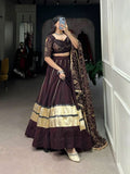 Wear Georgette Bandhej Printed Lace Worked Lehenga Choli Set -Lehenga Choli XS women's fashion mart