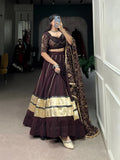 Navratri Wear Georgette Bandhej Printed Lace Worked Lehenga Choli Set - women's fashion mart