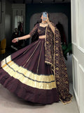Navratri Wear Georgette Bandhej Printed Lace Worked Lehenga Choli Set - women's fashion mart