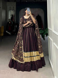 Wear Georgette Bandhej Printed Lace Worked Lehenga Choli Set -Lehenga Choli XS women's fashion mart