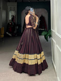 Navratri Wear Georgette Bandhej Printed Lace Worked Lehenga Choli Set - women's fashion mart
