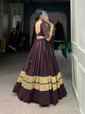 Wear Georgette Bandhej Printed Lace Worked Lehenga Choli Set -Lehenga Choli XS women's fashion mart