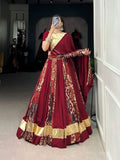 Silk Lehenga Choli Set -Lehenga Choli Maroon / XS women's fashion mart