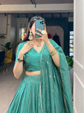 Amazing Pure Chanderi Embellished Lehenga Choli -Lehenga Choli Wine / XS women's fashion mart