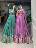 Amazing Pure Chanderi Embellished Lehenga Choli -Lehenga Choli Wine / XS women's fashion mart