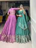 Amazing Pure Chanderi Embellished Lehenga Choli -Lehenga Choli Wine / XS women's fashion mart