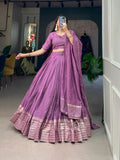 Amazing Pure Chanderi Embellished Lehenga Choli -Lehenga Choli Wine / XS women's fashion mart