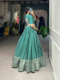 Amazing Pure Chanderi Embellished Lehenga Choli -Lehenga Choli Wine / XS women's fashion mart
