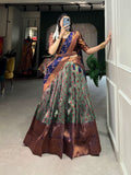 Jacquard Silk Zari Weaving Worked Lehenga Choli Set - women's fashion mart