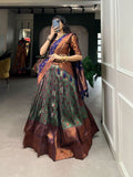 Jacquard Silk Zari Weaving Worked Lehenga Choli Set - women's fashion mart