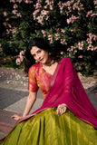 Festival Wear Kanchipuram Silk Zari Weaving Lehenga Choli Set - women's fashion mart