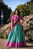 Festival Wear Kanchipuram Silk Zari Weaving Lehenga Choli Set - women's fashion mart