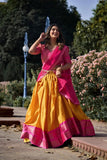 Festival Wear Kanchipuram Silk Zari Weaving Lehenga Choli Set - women's fashion mart