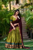 Amazing Poly Cotton Zari Weaving Work Lehenga Choli Set - women's fashion mart