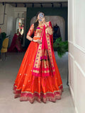 Paithani Jacquard Silk Weaving Zari Worked Lehenga Set - women's fashion mart