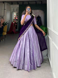 Elegant Jaquard Lavender Lehenga Choli Set -Lehenga Choli XS women's fashion mart