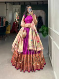 Paithani Jacquard Silk Weaving Zari Worked Lehenga Choli - women's fashion mart