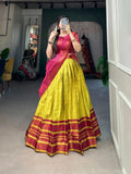 Blissfull Jacquard Silk Zari Weaving Worked Lehenga Choli - women's fashion mart