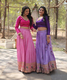 Stylish Pure Viscous Jacquard Lehenga Choli Set -Lehenga Choli Lavender / XS women's fashion mart