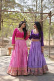 Stylish Pure Viscous Jacquard Lehenga Choli Set -Lehenga Choli Lavender / XS women's fashion mart