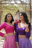 Stylish Pure Viscous Jacquard Lehenga Choli Set -Lehenga Choli Lavender / XS women's fashion mart