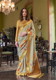 Mesmeric Mustard Banarasi Silk Digital Printed Traditional Saree - women's fashion mart