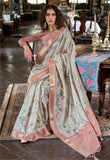 Classic Light Mauve Banarasi Silk Digital Printed Traditional Saree - women's fashion mart