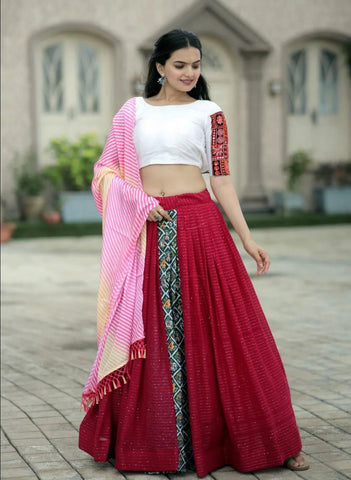Navratri Wear Viscous Position Printed Lehenga Choli Set - women's fashion mart