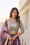 Beautiful Floral Printed Sequins Worked Designer Lehenga Choli - women's fashion mart