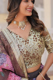 Beautiful Floral Printed Sequins Worked Designer Lehenga Choli - women's fashion mart