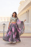 Beautiful Floral Printed Sequins Worked Designer Lehenga Choli - women's fashion mart