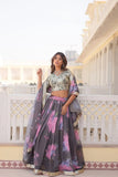 Beautiful Floral Printed Sequins Worked Designer Lehenga Choli - women's fashion mart