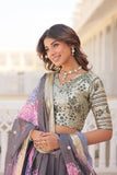 Beautiful Floral Printed Sequins Worked Designer Lehenga Choli - women's fashion mart