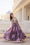Beautiful Floral Printed Sequins Worked Designer Lehenga Choli - women's fashion mart