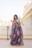 Beautiful Floral Printed Sequins Worked Designer Lehenga Choli - women's fashion mart