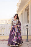 Beautiful Floral Printed Sequins Worked Designer Lehenga Choli - women's fashion mart